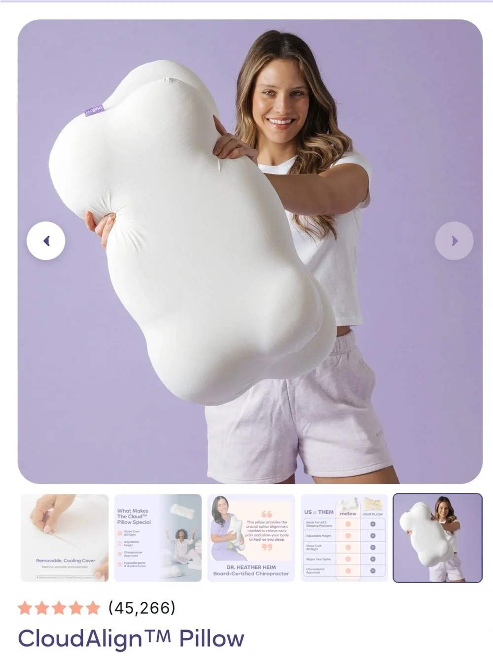 CloudAlign™ Pillow— White